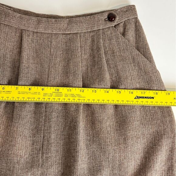 Vintage Pendleton Brown Wool Blazer & Midi Skirt Suit Set S - Picture 15 of 16